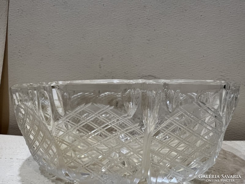 Glass bowl, crystal, hand polished, size 15 cm. 4555