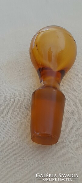Régi üveg palack likőrös borostyán üvegpalack 22x8,5cm