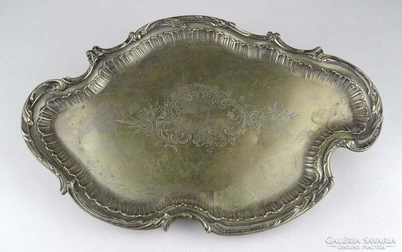 1Q920 antique baroque metal tray 23 x 36 cm