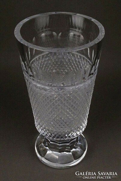 1Q923 large polished base crystal vase 25 cm