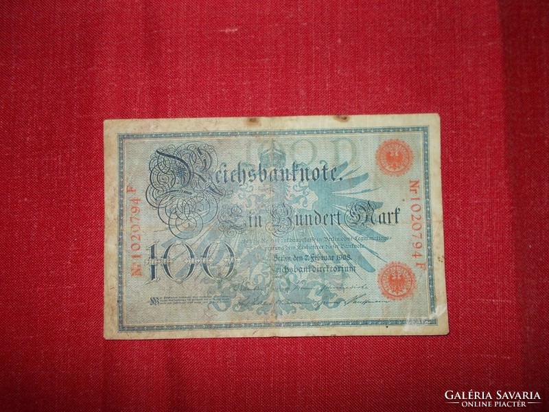 In 1908, there were 100 German marks in circulation