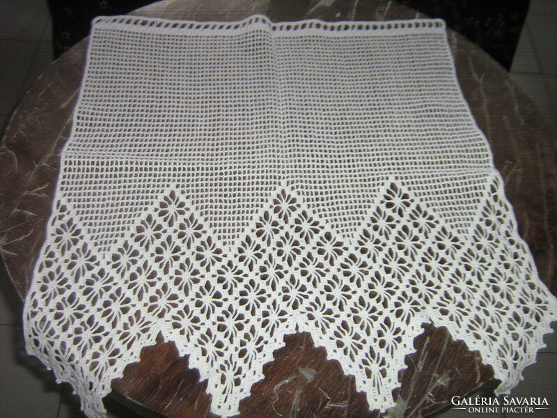 Beautiful vintage handmade crochet antique stained glass lace curtain