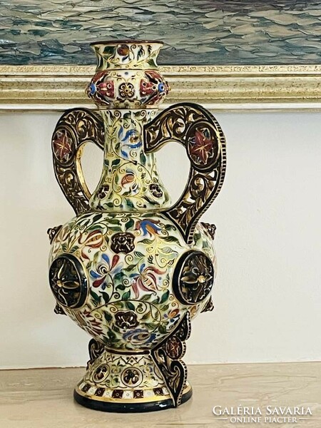 Imposing flame and mayer vase.. 42 Cm