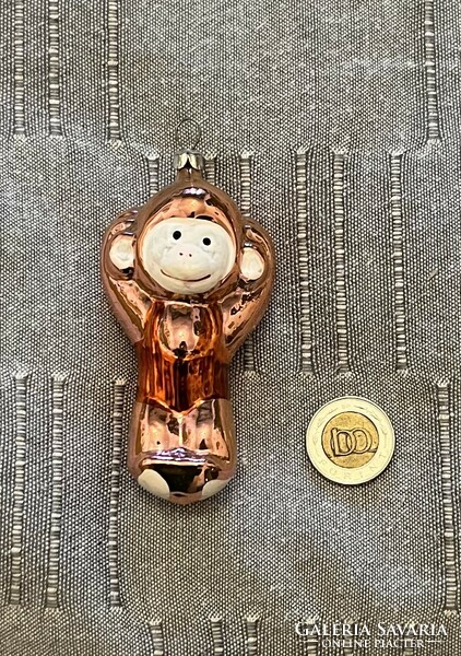 Régi, retro ,üveg  Karácsonyfadísz majom
