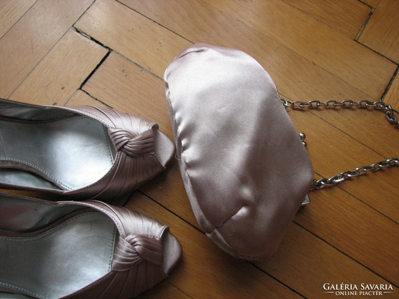 A casual satin shoe and bag for sale
