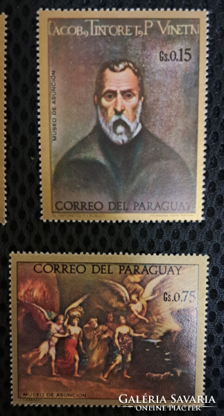 1970. Paraguay  festmény  bélyeg sor   F/7/2