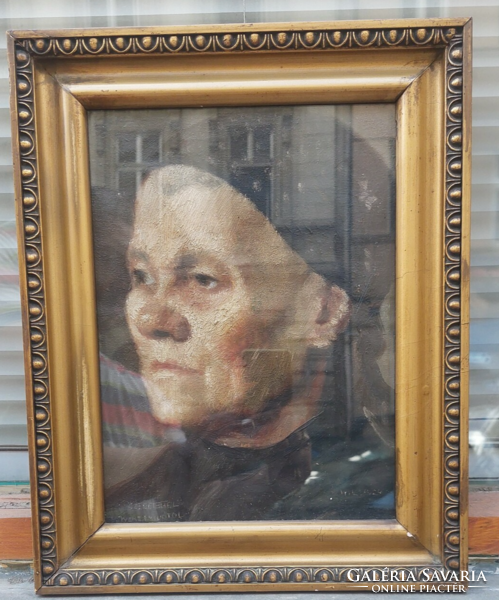 Vén Emil (Weisz Emilio 1902 - 1984) női portré festmény  1924-ből!