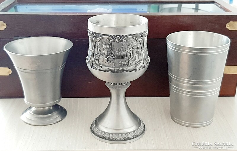 Pewter wine glasses 3 in one
