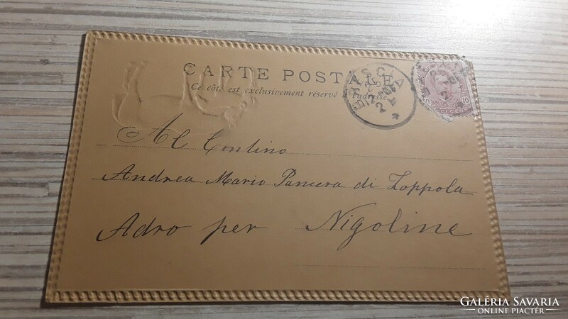 Antique embossed greeting postcard.