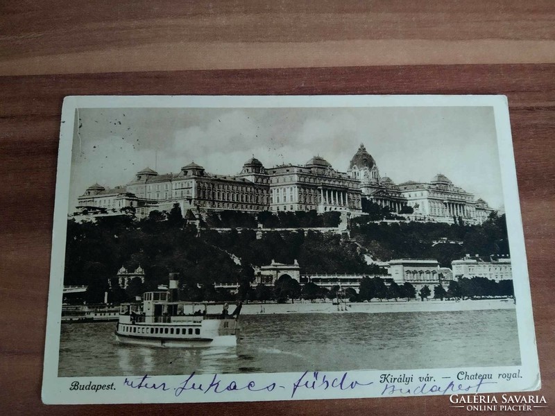 Budapest, royal castle, ship, Divald graphic arts institute, stamped 1922
