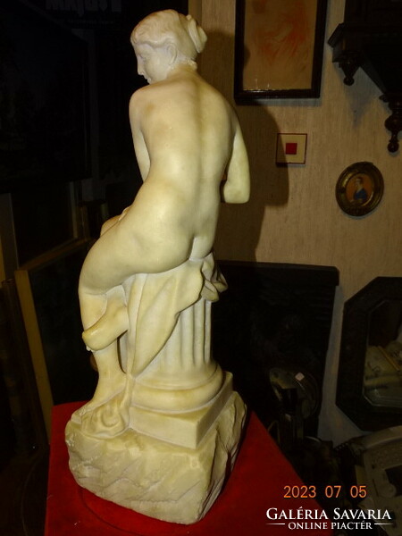 Antique female nude statue (after bathing) + pedestal total: 147 cm!!!