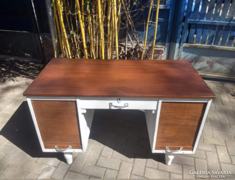 Vintage shuttered desk table with drawers
