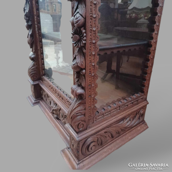 Antique Neo-Renaissance full glass display case