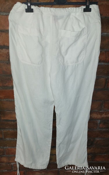 Divided women's linen white pants (42)