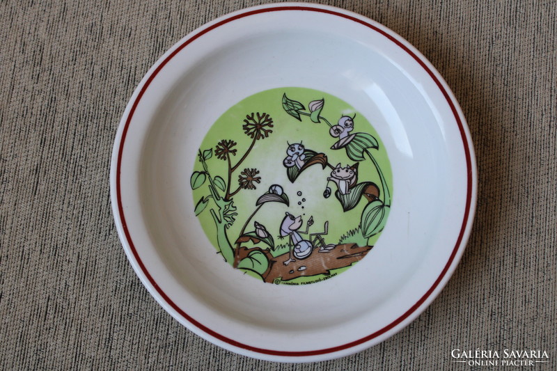 Zsolnay children's plate with retro pattern