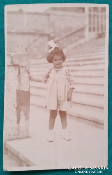 Old foreign photo, postcard, cute little girl