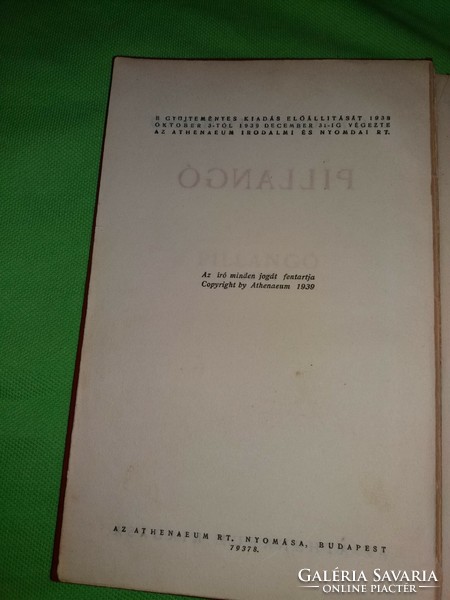 1939. Móricz Zsigmond :Pillangó idill regény könyv a képek szerint Athenaeum