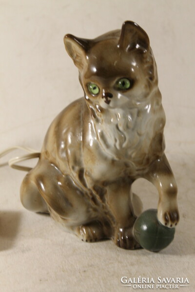 German porcelain cat lamp 722