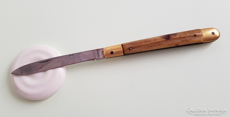 Old Bodnar bacon butcher knife with antler handle