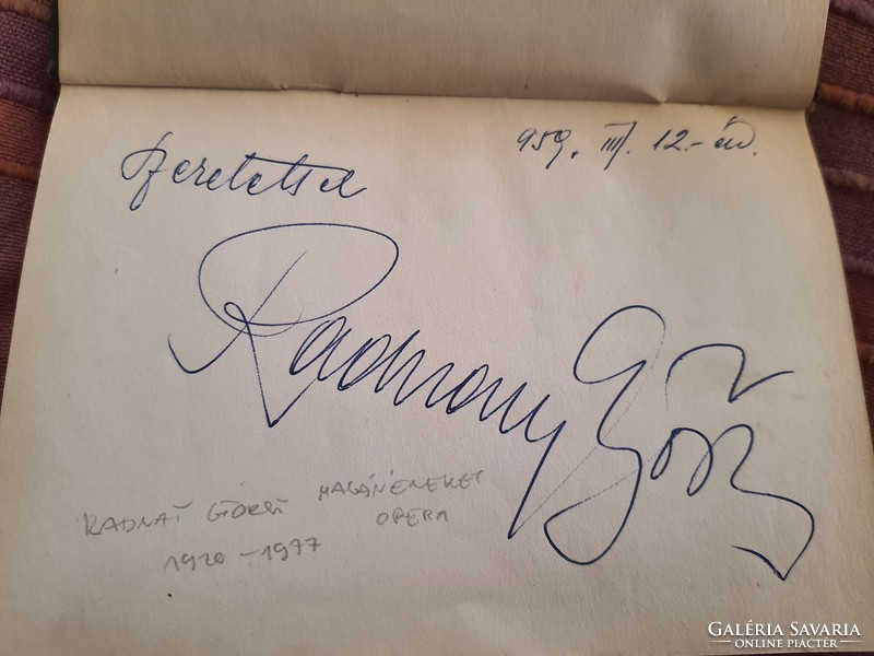 Autographs of Latinovits, Latabár, János Razz, Rodolfó, János Koós, a total of 33 signatures 1959-63