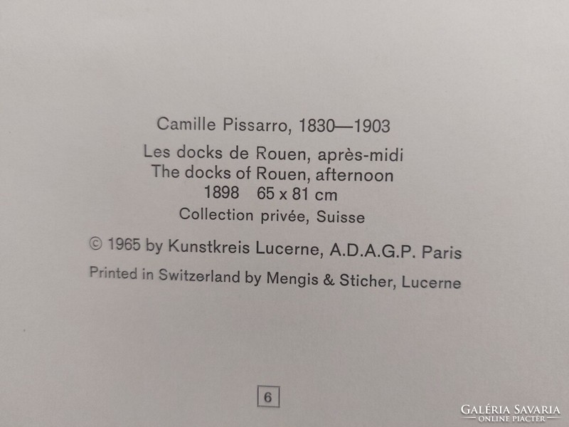 (K) international art club (1965) 5 Pissarro prints, reproduction 35x43 cm