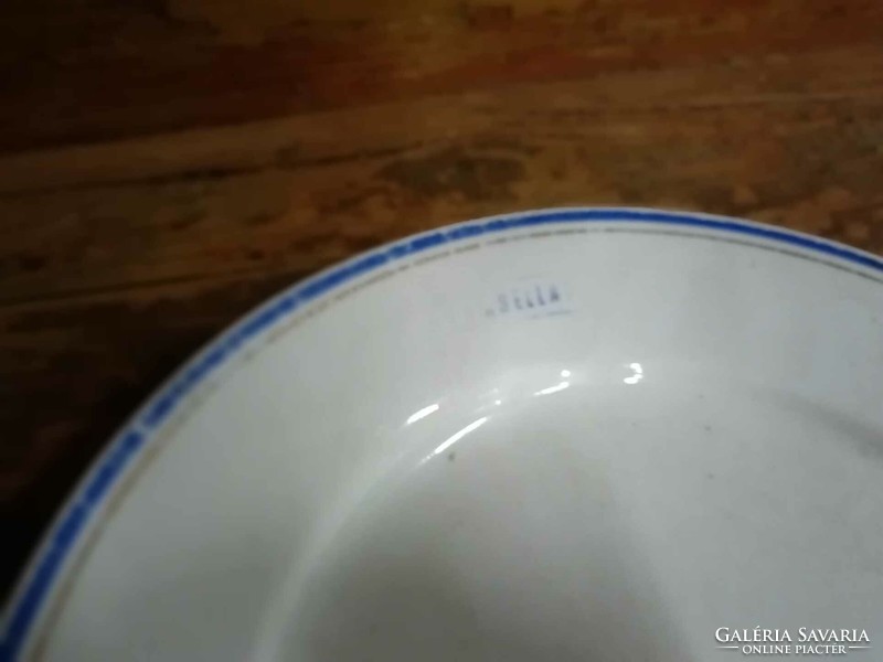Large flat plate for catering, Zsolnay factory, worn