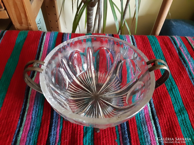 Vintage Polish crystal sugar bowl, hefra
