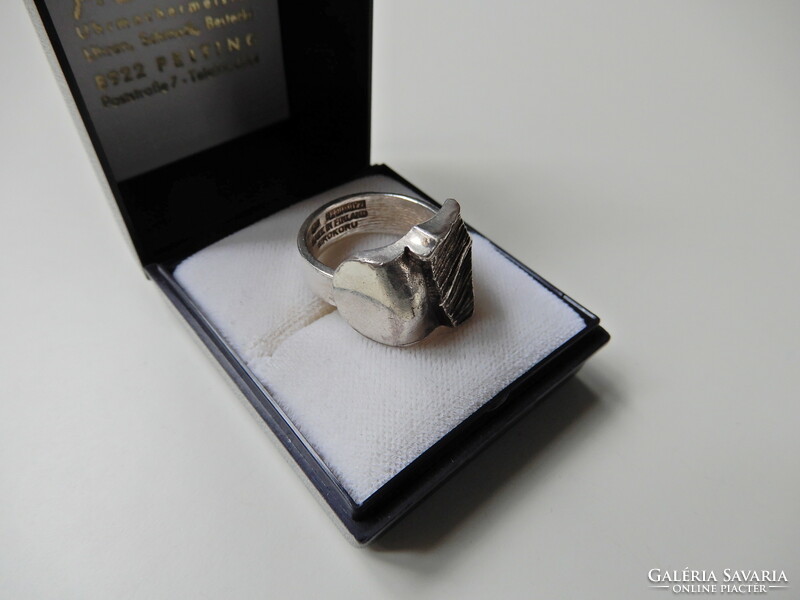 Régi finn Matti J. Hyvarinen - SIROKORU modernista kézműves ezüst gyűrű