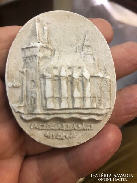 Ceramic plaque from the agricultural museum, 7 cm.