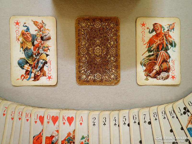 Rare old antique vintage German folk folklore French card game French card deck in wooden box