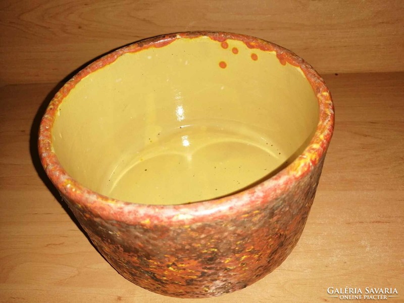 Retro ceramic pot with r marking - dia. 16 cm