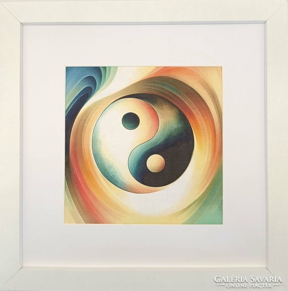 Dance of energies: yin yang - silk wall picture