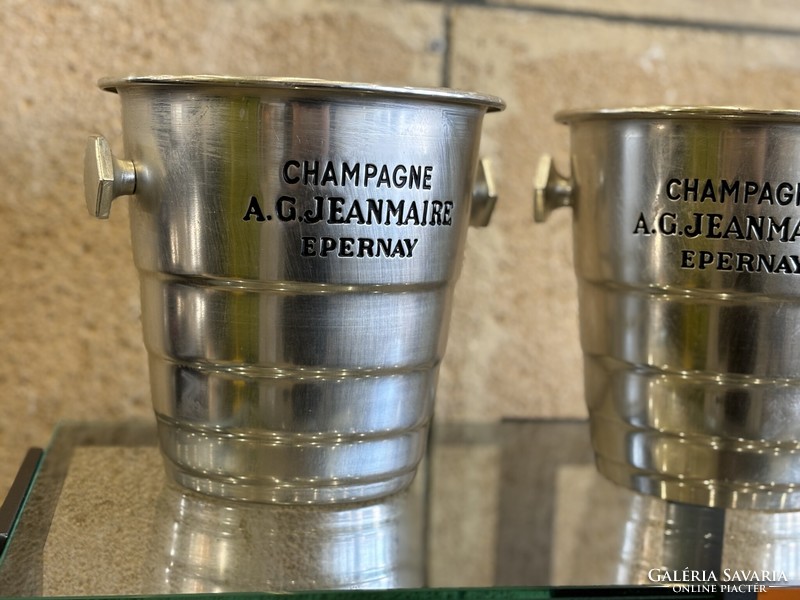 Jeanmaire 2 Vintage Art Deco Champagne Ice Buckets - a. G. Jeanmaire – strawberry champagne