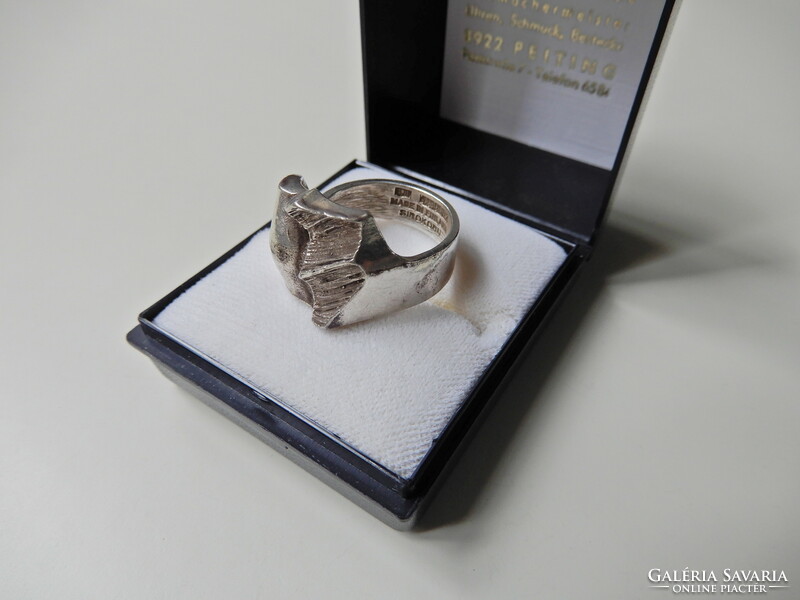 Old Finnish Matti j. Hyvarinen - sirokoru modernist handmade silver ring