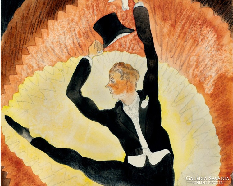 Akrobata táncos kalappal" (1920) - Charles Demuth alkotása, reprodukció