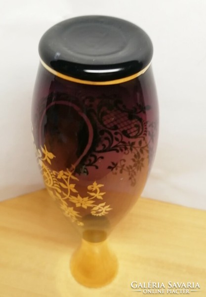 Bohemian vase of special beauty with rich eclectic gilding
