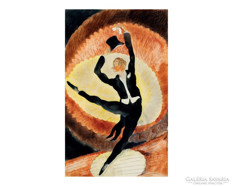 Akrobata táncos kalappal" (1920) - Charles Demuth alkotása, reprodukció