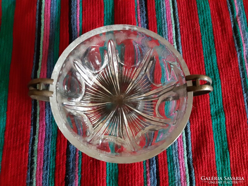 Vintage Polish crystal sugar bowl, hefra