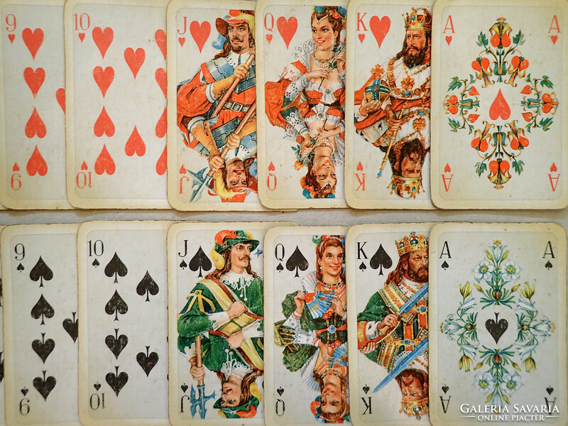 Rare old antique vintage German folk folklore French card game French card deck in wooden box