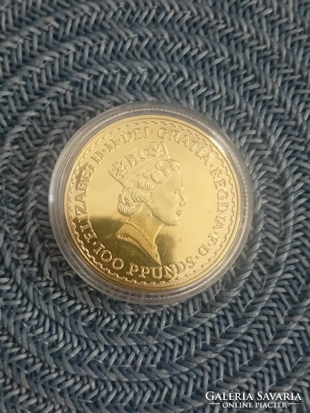 Britannia 1988 elizabeth ii gold plated pounds coin