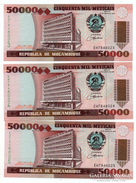 50.000   Meticas  3 db Sorszámkövető    1993     Mozambik