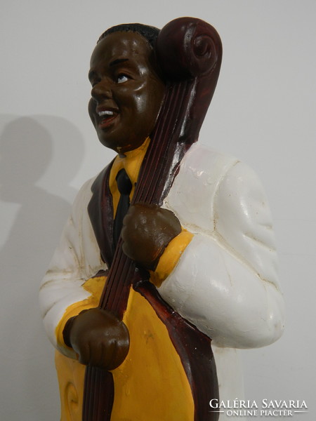 Nagyméretű antik / art deco jazz zenész kerámia szobor