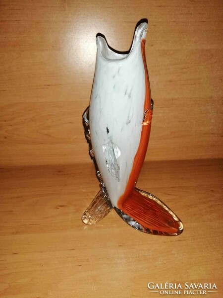Fish-shaped glass vase - 26 cm high (2p)
