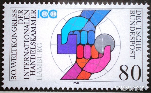 N1471 / Germany 1990 30th World Congress of the International Chamber of Commerce stamp postal clerk
