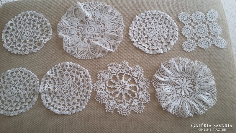 Old crochet, needlework, 8 pieces together
