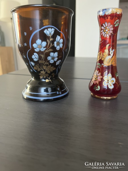 Bider üveg váza serleg