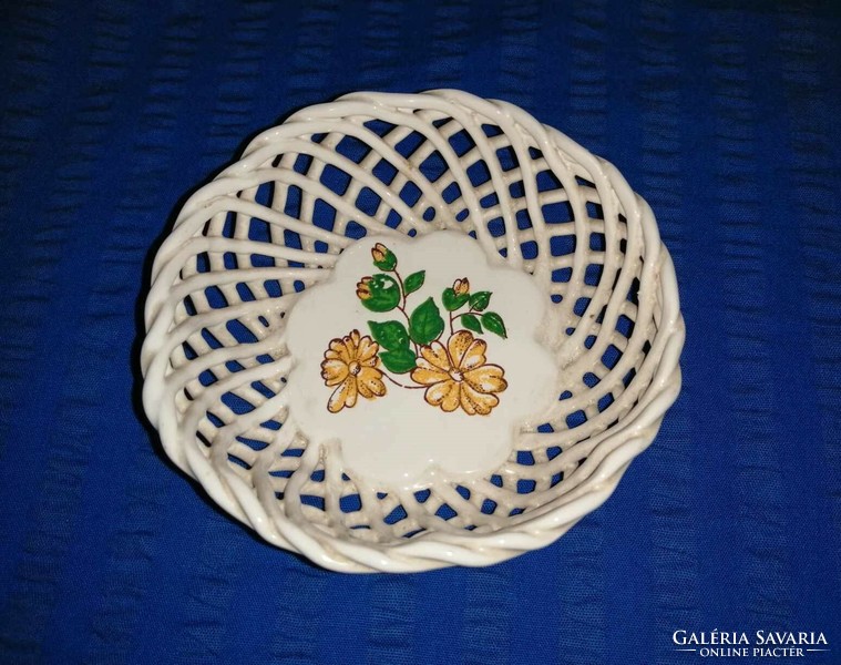 Bodrogkeresztúr ceramic openwork bowl (a12)
