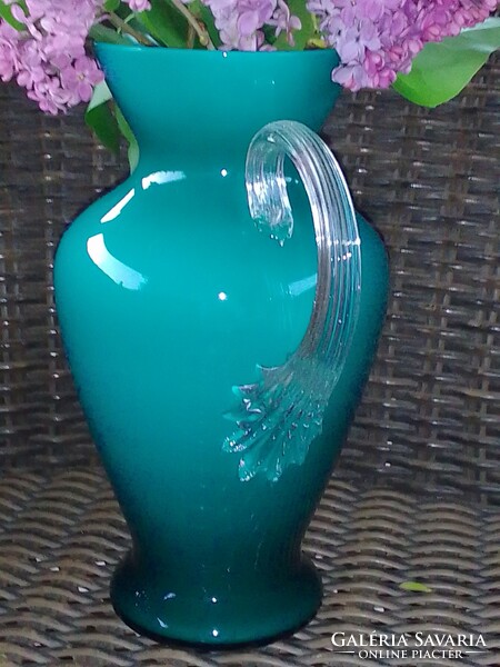 Murano glass jug, turquoise gradient! Flawless!