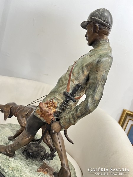Bronze statue of a hunter