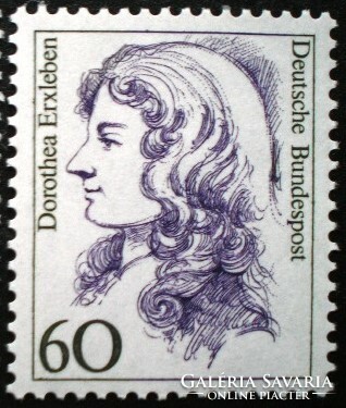 N1332 / Germany 1987 famous women stamp series 60 pf. Its value is postal